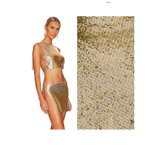 ‼️🤩WOW‼️SET 🤩8 Other Reasons Chainmail Top & Skirt Set in Gold NWOT ONE Size ALL - Picture 11 of 11